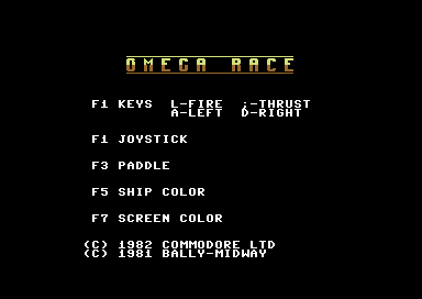 Omega title screen for Commodore 64